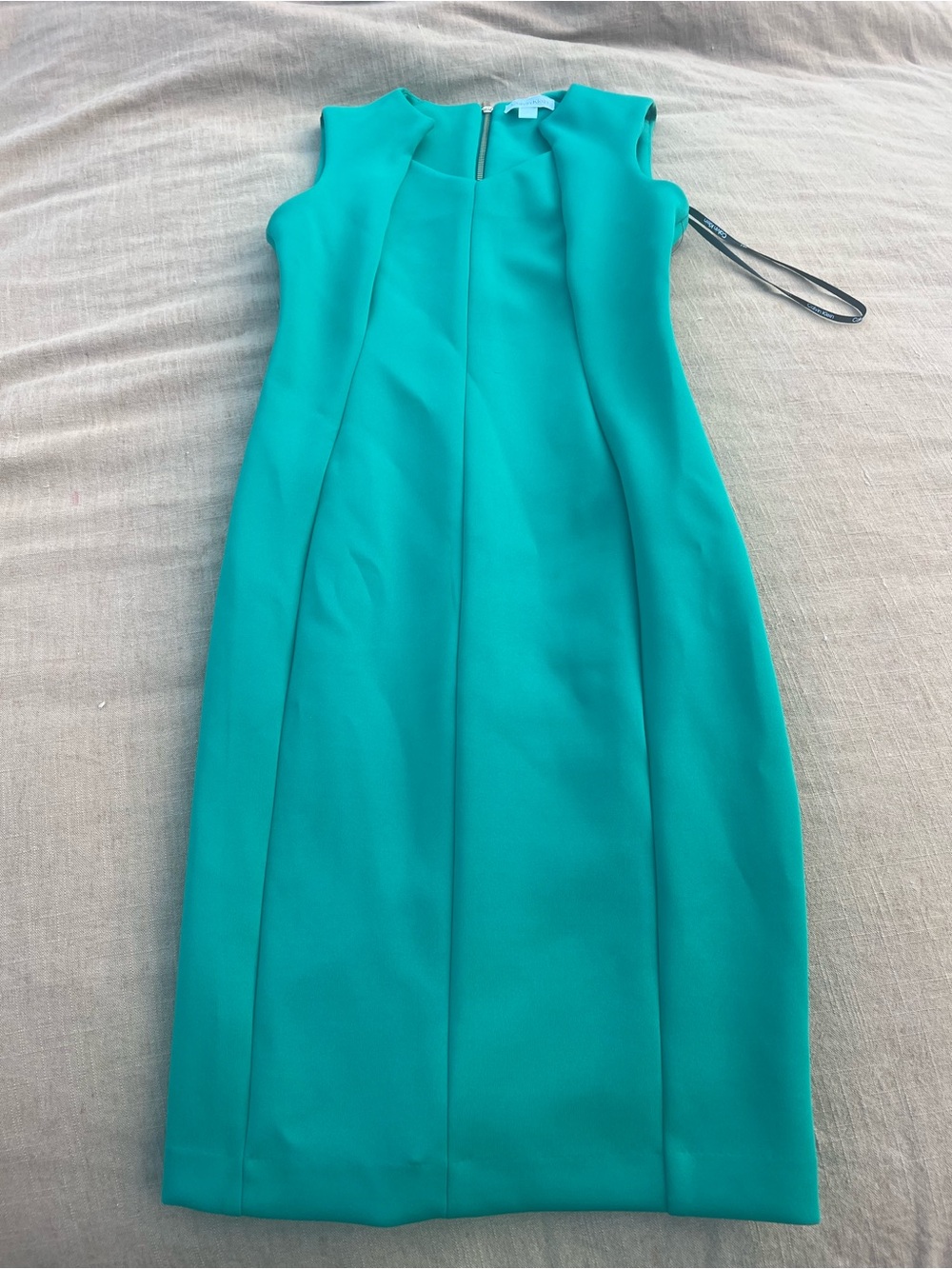 NWT Calvin Klein Elegant Green Sleeveless Midi Sheath Dress Size 4 Business Wear
